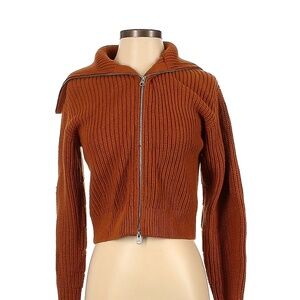 Everlane Double Zip Chunky Cardigan Burnt Orange Like New